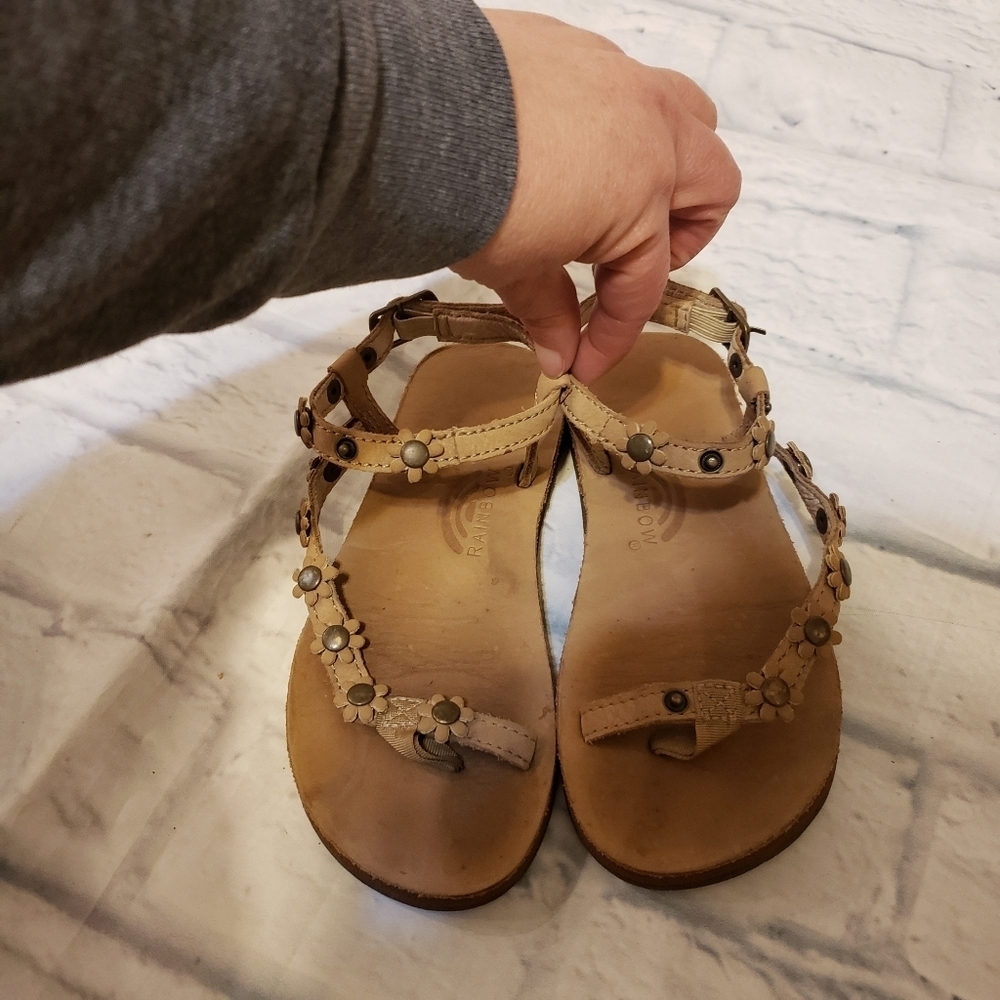 Rainbow GIRLS brown sandals flowers sz 11/12 summer
